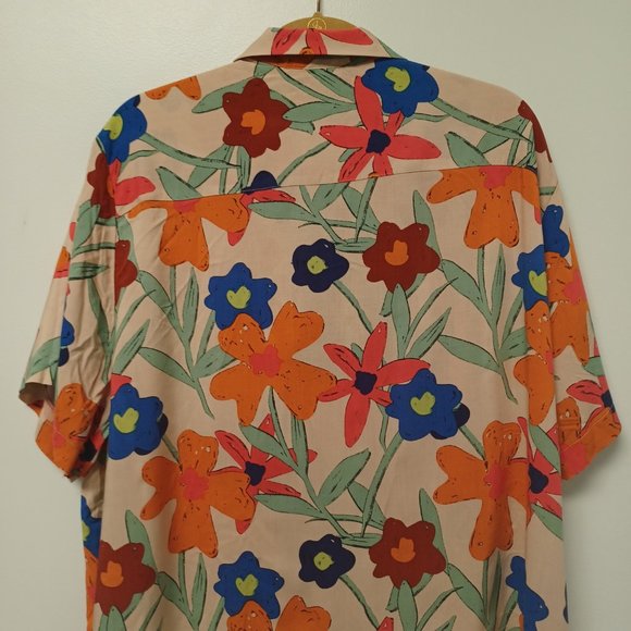 ASOS Design Bold Floral Top, Orange, Blue, Green, Size 1X - Picture 9 of 15